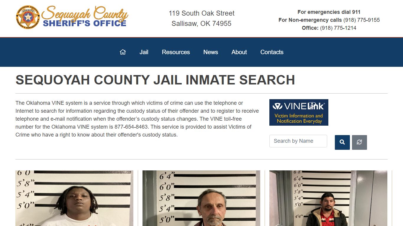 Inmate Search - Sequoyah County Sheriff's Office